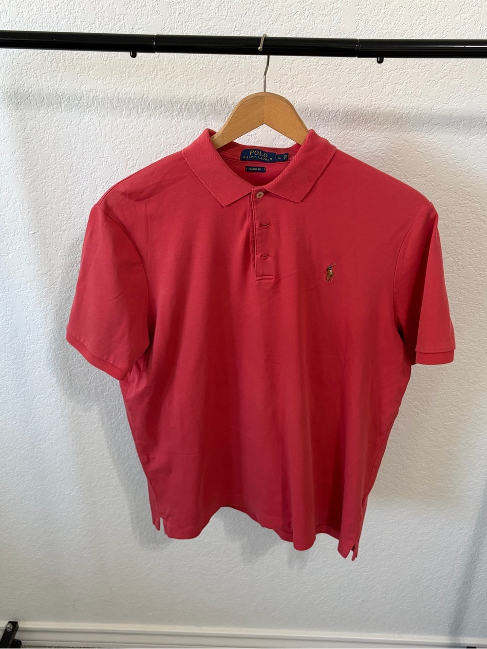 Ralph Lauren Men's Red Polo Shirt with Embroidered Pony